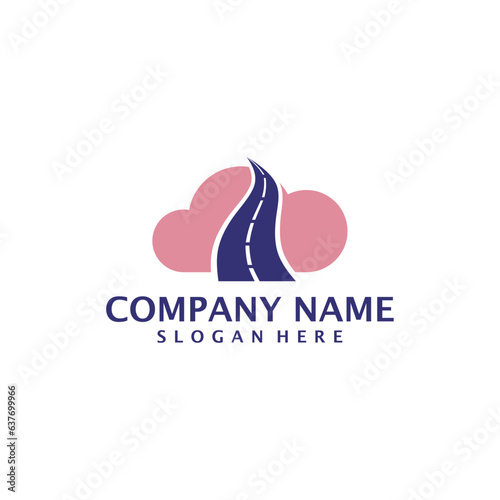 Cloud Road logo design vector. Cloud Road logo design template concept