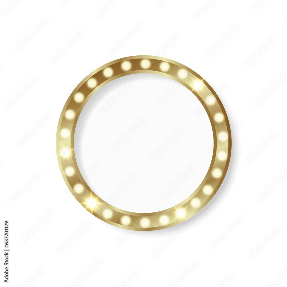 Glowing golden circle frame. Premium vector sign Glowing golden circle frame. Premium vector sign