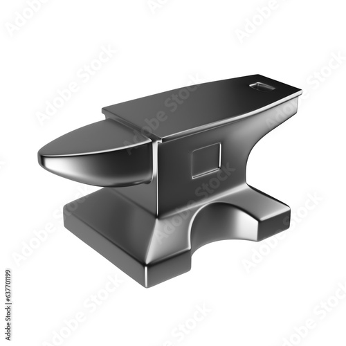 Metallic anvil on white backgroun