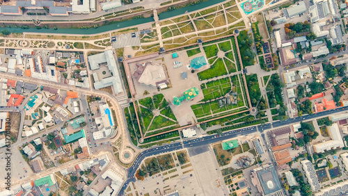 Tula  Russia. Tula Kremlin  Kazanskaya embankment. General panorama of the city from the air  Aerial View