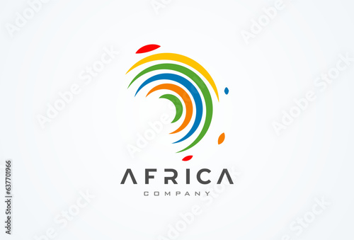 Africa Logo. modern Africa logo with colorfull line style. africa design logo template. vector illustration