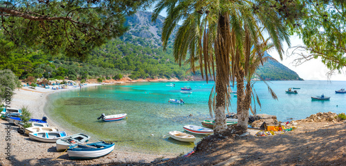 Fototapeta Naklejka Na Ścianę i Meble -  Exotic Mourtias beach on Samos island, Greece.