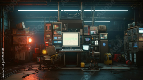 interior of a sci-fi dashboard. Generative Ai