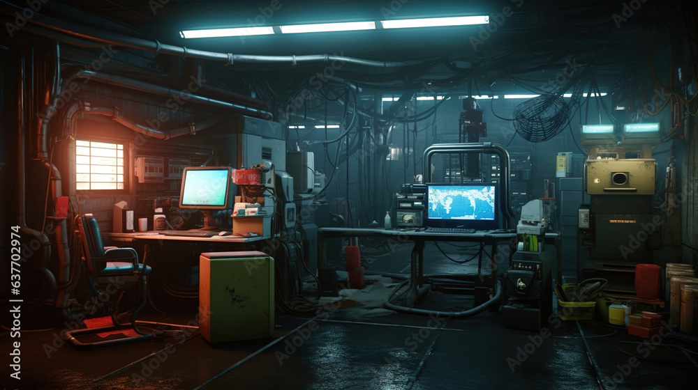 interior of a sci-fi dashboard. Generative Ai interior of a sci-fi dashboard. Generative Ai
