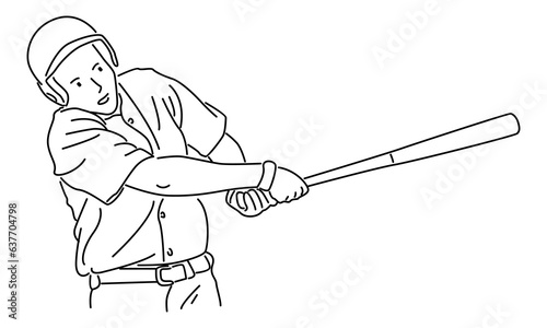 line art of baseball player