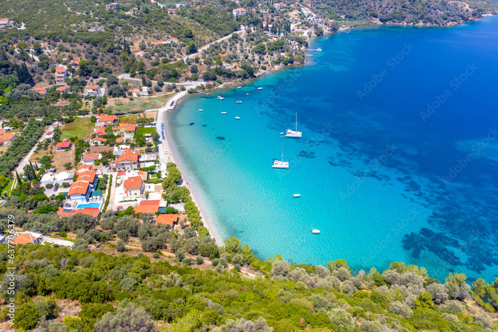 Beautiful Kerveli beach on Samos island, Greece