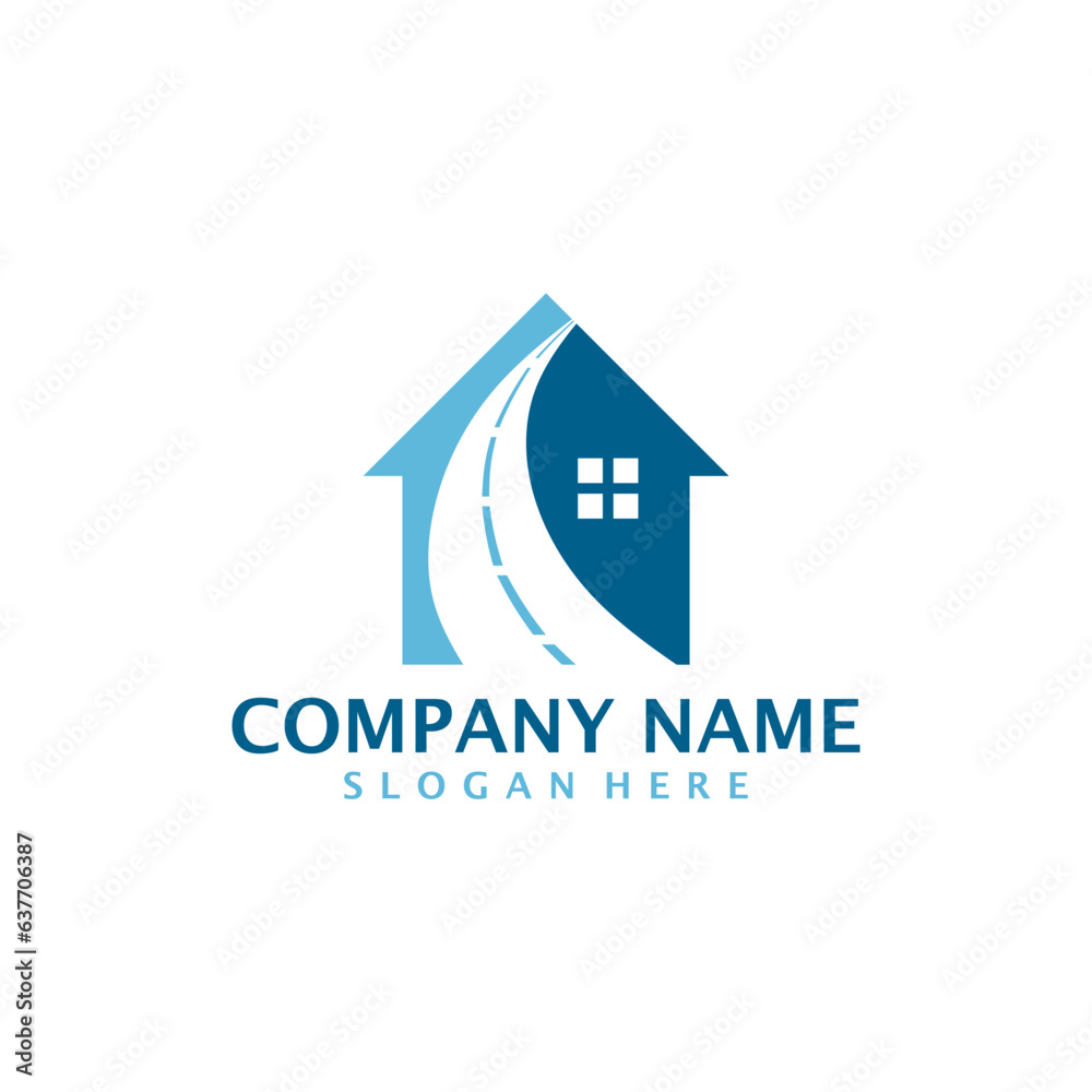House Road logo design vector. Home Road logo design template concept