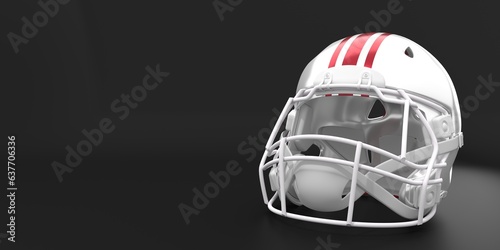 American footbal helmet with New York Giants team colors. Template for presentation or infographics. 3D render