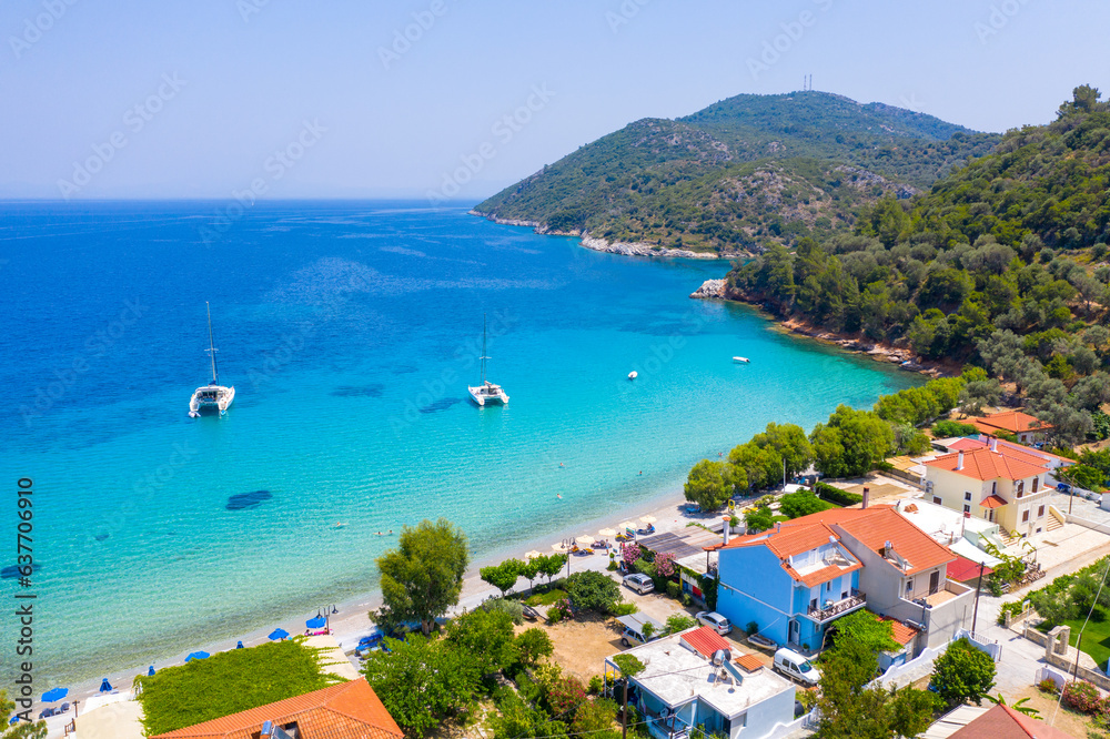 Beautiful Kerveli beach on Samos island, Greece