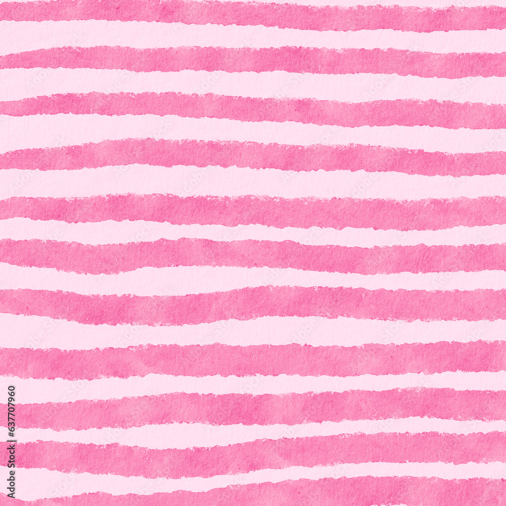 A chic and trendy watercolor striped pattern in pink and white. The image is square and has horizontal stripes of different widths. The pink stripes are textured and painted. A chic and trendy watercolor striped pattern in pink and white. The image is square and has horizontal stripes of different widths. The pink stripes are textured and painted.