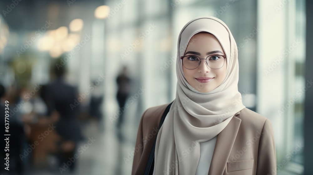 Muslims women confident working on big company as Chief Executive Officer, Head of Department Muslims women confident working on big company as Chief Executive Officer, Head of Department