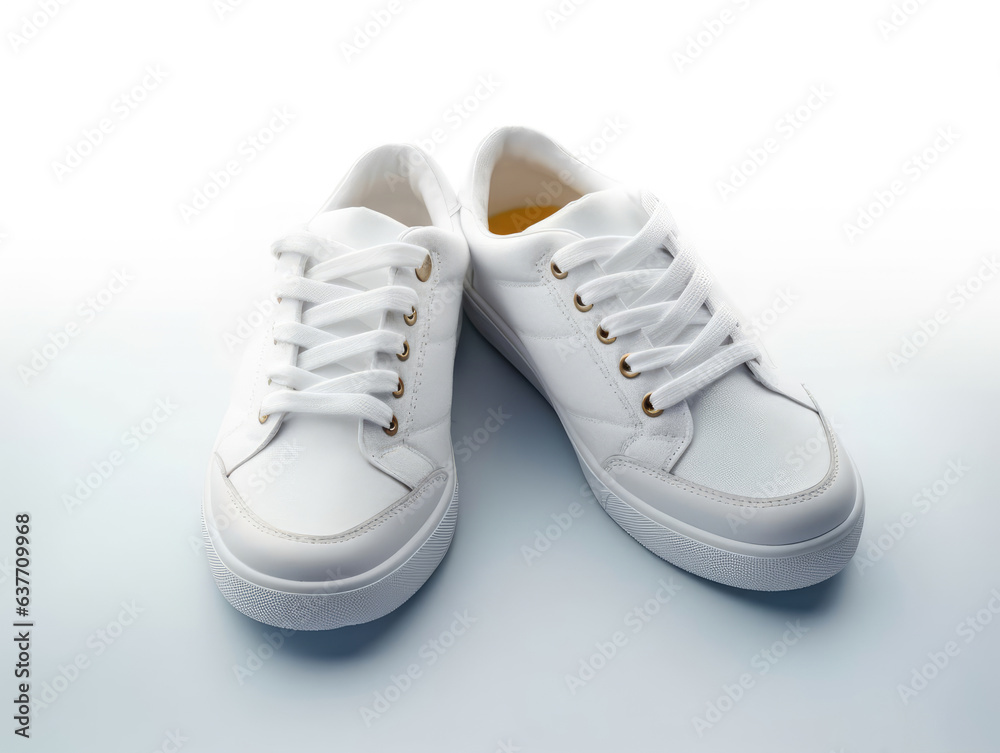 White sneakers isolated on a white background