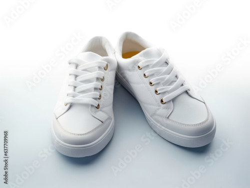 White sneakers isolated on a white background