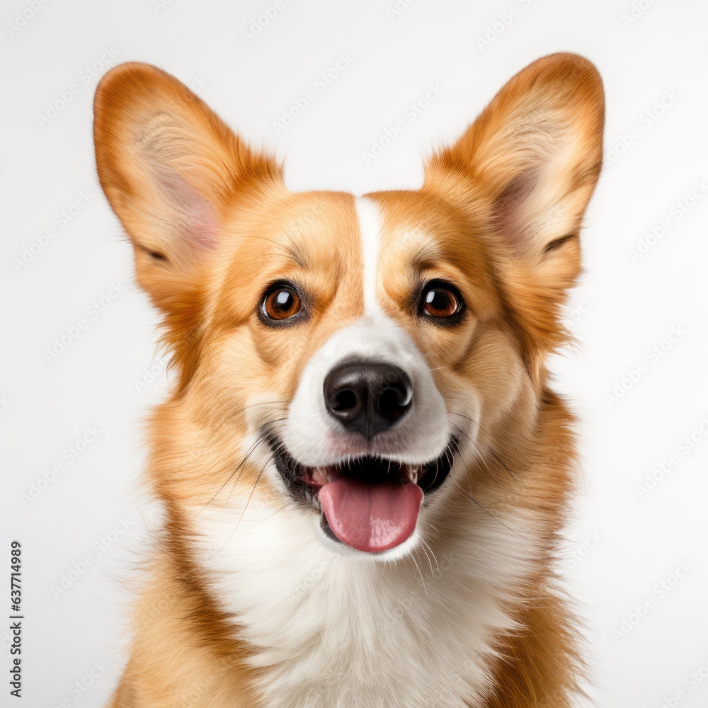 Dog portrait on white background 