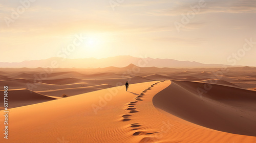 desert sand dunes.Generative Ai © Shades3d