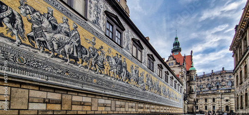 Procession of Princes Mural Wall, Furstenzug in Dresden, Saxony, Germany photo