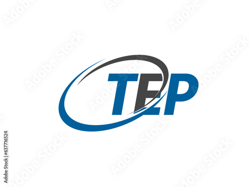 TEP letter creative modern elegant swoosh logo design