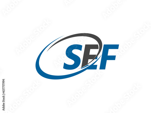 SEF letter creative modern elegant swoosh logo design photo
