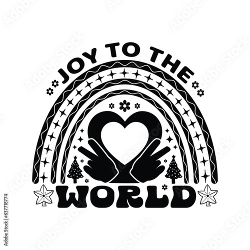 Joy To The World - Hand drawn lettering for Christmas greetings cards, x mas shirt design