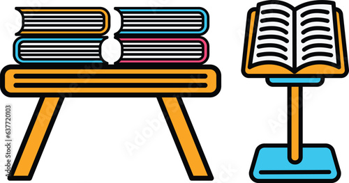 Book Stand Filled Icon