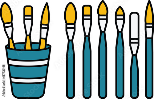 Set Of Brush Filled Icon