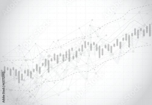Business candle stick graph chart of stock market investment trading on background design. Bullish point, Trend of graph. Vector illustration