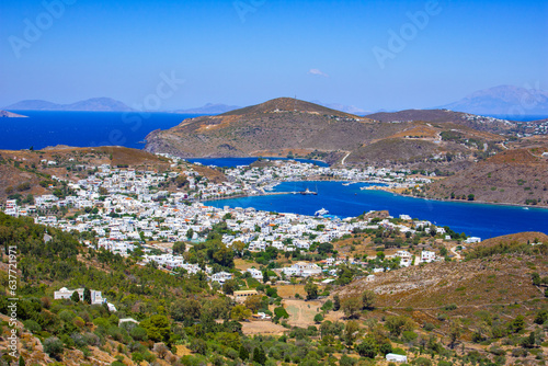 Town of Skala is the port in Patmos island, Dodecanese, Greece