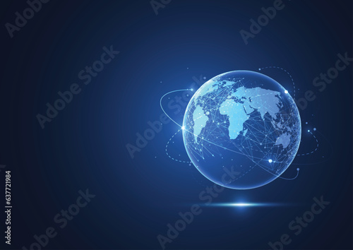 Global network connection. World map point and line composition concept of global business. Vector Illustration