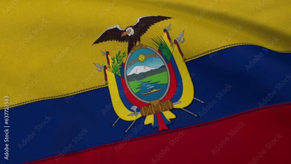 Ecuador Flag Loop Animation Background