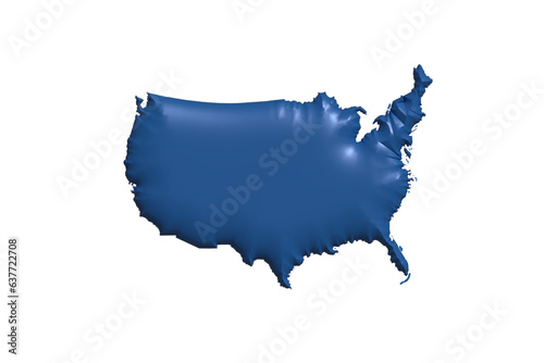 USA map silhouette blue 3D image. The United States of America Silhouette.