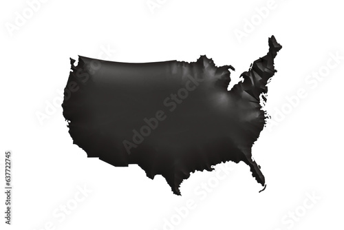 USA Map silhouette black 3D render image. The United States of America Silhouette bright texture background template