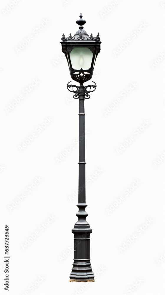 Street lamp post isolated on white background
