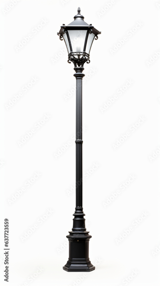 Street lamp post isolated on white background
