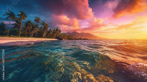 Bright colorful landscape of beautiful tropical sea