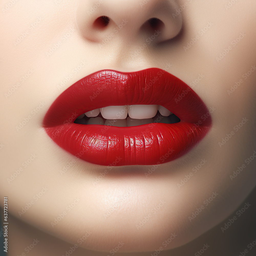 Sensual Open Mouth with red . Lipstick or Lipgloss advertising image, close up macro detail, Sensual Open Mouth with red . Lipstick or Lipgloss advertising image, close up macro detail,
