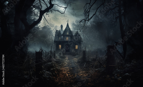 Haunted house at the full moon © Valeriya