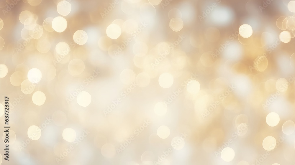 Abstract cream background with blurry festival lights and outdoor celebration bokeh - obrazy, fototapety, plakaty 