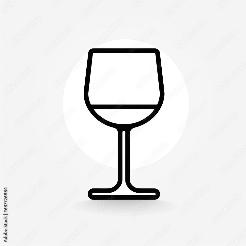 icon of a wine glas on white background (Generative AI) icon of a wine glas on white background (Generative AI)