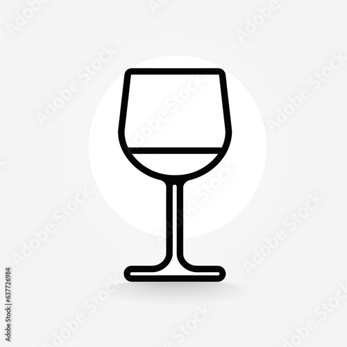 icon of a wine glas on white background (Generative AI)