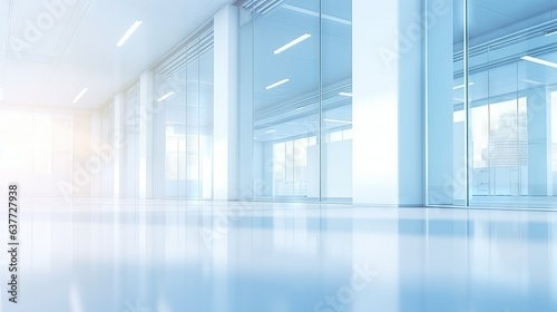 Dynamic blurred abstract office background with modern, spacious business room ambiance