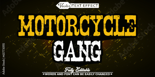 Worn Motorcycle Gang Vector Editable Text Effect Template