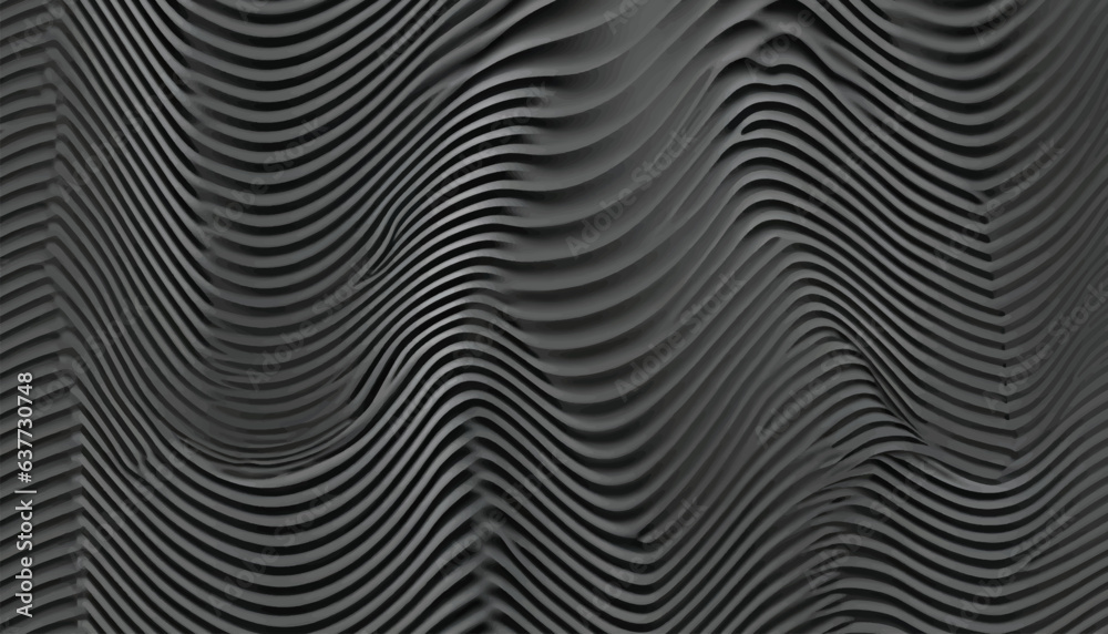 Black abstract background design. Modern wavy line pattern (guilloche curves) in monochrome colors. Premium stripe texture for banner, business backdrop. Dark horizontal vector template illustration
Black abstract background design. Modern wavy line pattern (guilloche curves) in monochrome colors. Premium stripe texture for banner, business backdrop. Dark horizontal vector template illustration