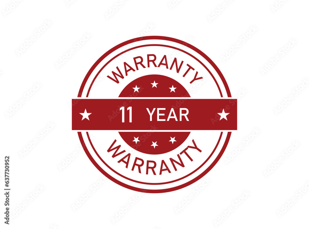 Obraz premium 11 year warranty badges isolated on white background. 11 years Extended warranty.