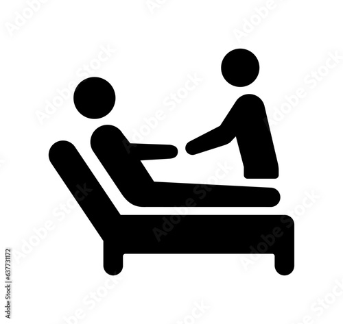 Senior care ( caregiver ) vector icon illustration