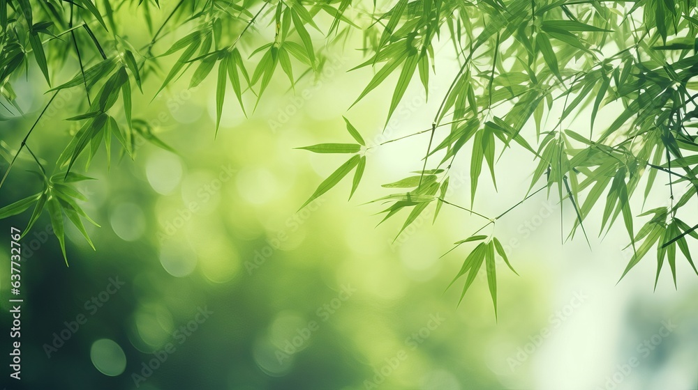 Vibrant bamboo frame in lush forest - green energy & nature conservation - wide banner Vibrant bamboo frame in lush forest - green energy & nature conservation - wide banner