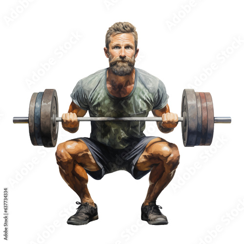 weight lifting illustration, generative AI