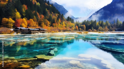 Captivating Landscape: Jiuzhaigou Valley, Sichuan, China - Pristine Beauty of Nature photo