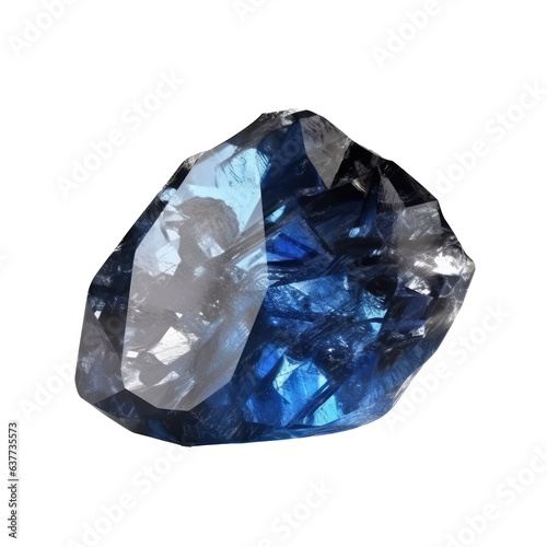 blue sapphire isolated on white