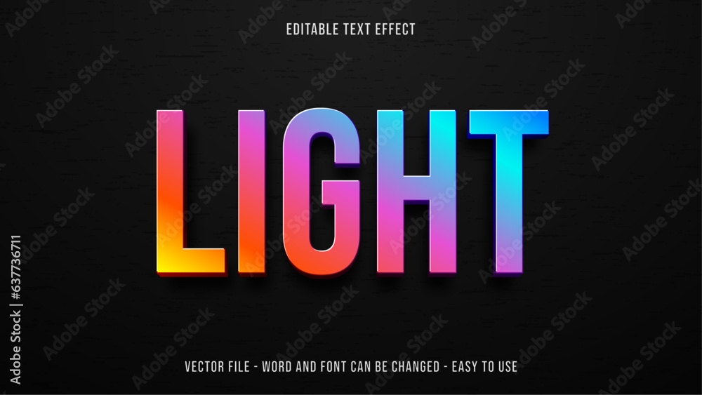 Obraz premium Editable text effect gradient light mock up