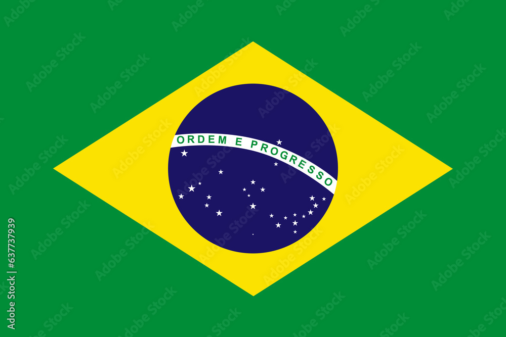Fototapeta premium Brazil national flag. Vector design.
